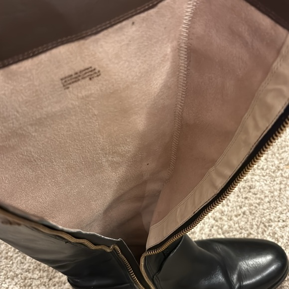 MICHAEL KORS KNEE HEIGHT LEATHER BOOT , BLACK/ MOCA - Picture 6 of 7